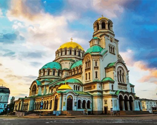 Saint Alexander Nevsky Patriarch's Cathedral Bulgaria Paint By Number