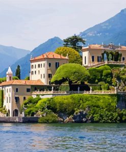 Villa Del Balbianello Como paint by number