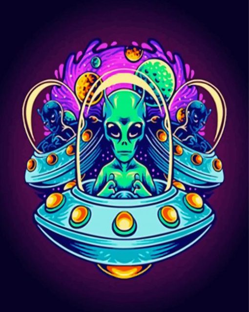 Aesthetic Alien Illustration Paint By Number