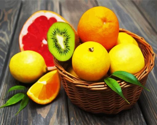 Aesthetic Citrus Fruits paint by number