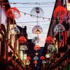 Belfast Umbrellas Streets Paint by Number