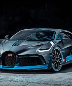 Black And Blue Bugatti Paint By Number