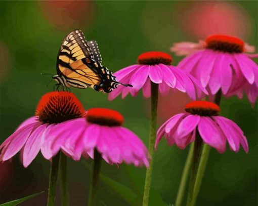 Butterfly And Purple paint by number