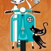 Cats And Scooter Paint By Number