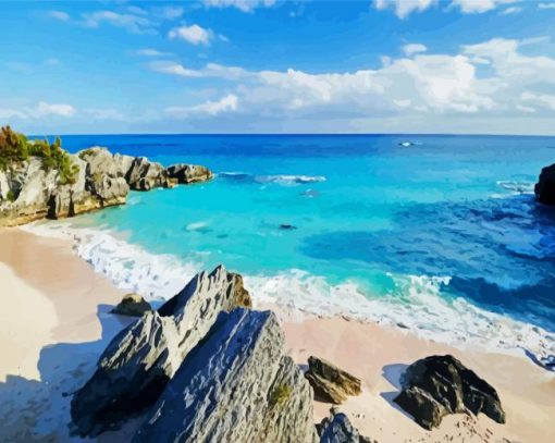 Chaplin Bay Beach Bermuda Paint by Number