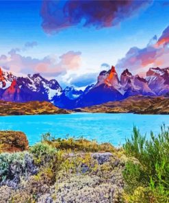 Chile Torres Del Paine National Park paint by number