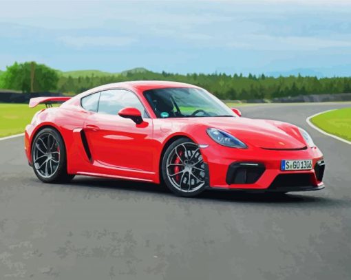 Cool Red Porsche paint by number