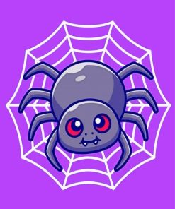 Cute Spider Illustration Paint By Number