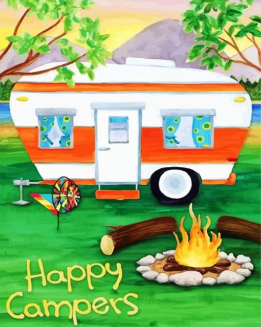 Happy Camping Paint By Number