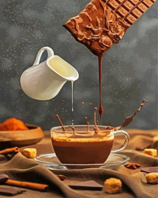 Milk And Chocolate Splash Paint By Number