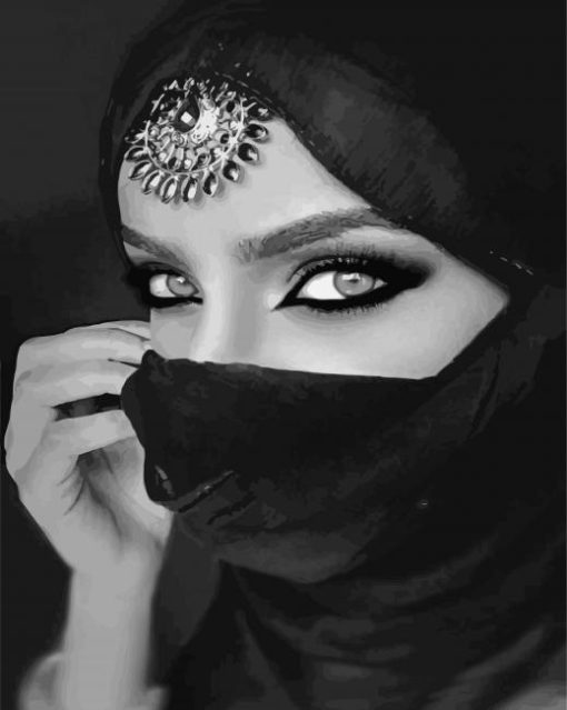 Monochrome Arab Woman Paint By Number