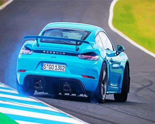 Blue Porsche Camyan paint by number