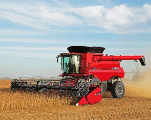 Red Combine paint by number