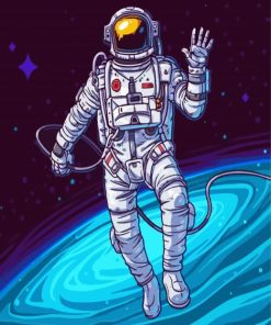 Space Man Illustration Paint By Number