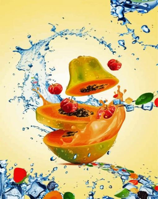 Splash Fresh Fruits Paint By Number