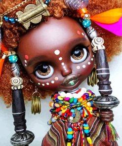 African Little Girl With Beads Paint By Number