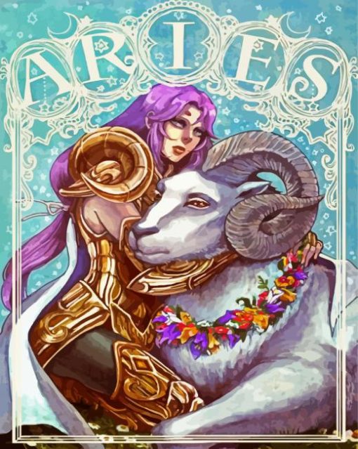 Aries Zodiac Illustration Paint By Number