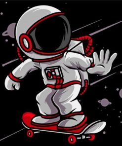 Astronaut Skateboarder Paint By Number