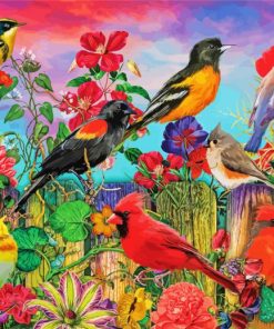 Aesthetic Birds And Blooms Paint By Numbe