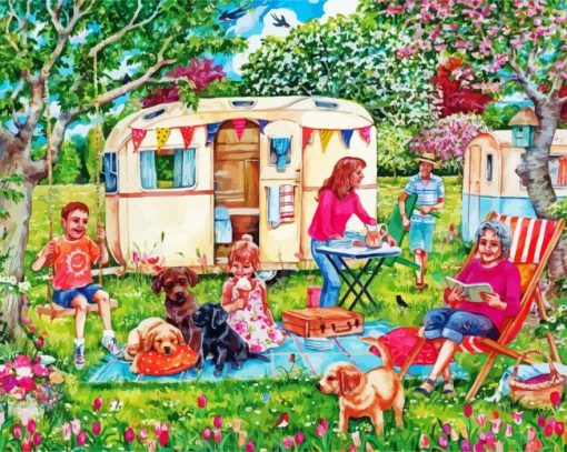 Caravans Picnic Paint By Number