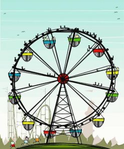 Cartoon Ferris Wheel Paint By Number