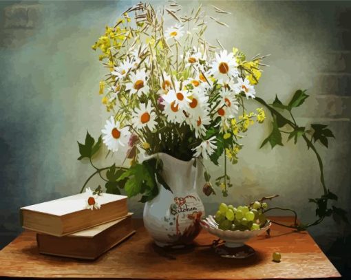 Chamomile Vase Still Life Paint By Number