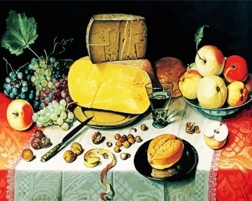 Cheese And Fruits Paint By Number