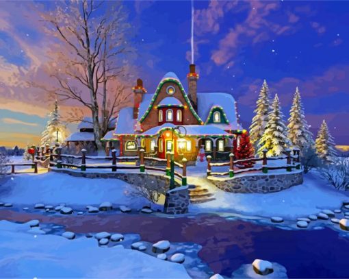 Christmas House Decoration Paint By Number