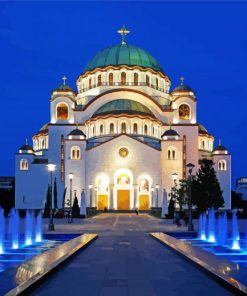 Church Temple Of Saint Sava Serbia Paint By Number