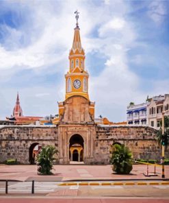 Clock Tower Monument Cartagena Paint By Number