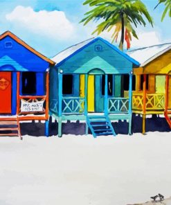 Colorful Beachhouses Paint By Number