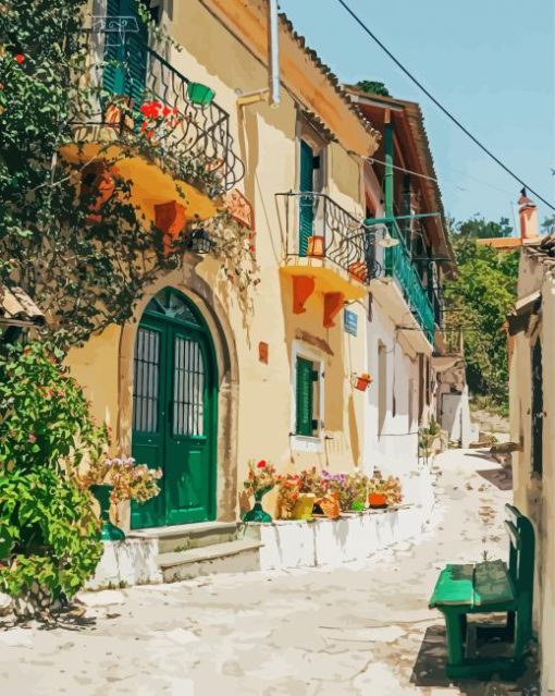 Greece Corfu Streets Paint By Number