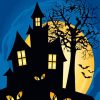 Illustration Haunted House Paint By Number