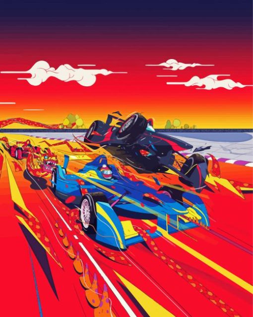 Illustration F1 Racing Paint By Number