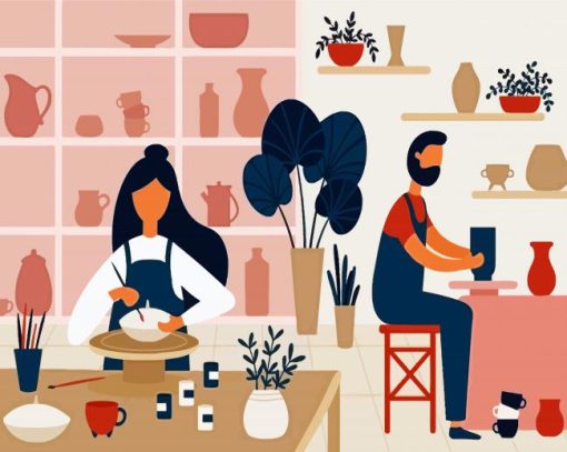 Illustration Pottery Day Paint By Number