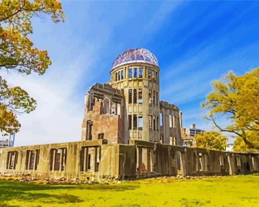 Japan Hiroshima Atomic Bomb Dome Paint By Number