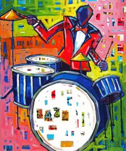 Jazz Drummer Art Paint By Number