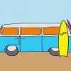 Kombi Van And Surf Board Paint By Number