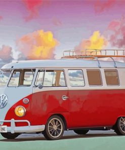 Kombi Van At Beach Paint By Number