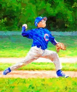 Little Baseball Pitcher Art Paint By Number