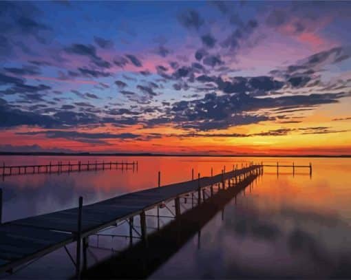 Madison Lake Mendota At Sunset Paint By Number