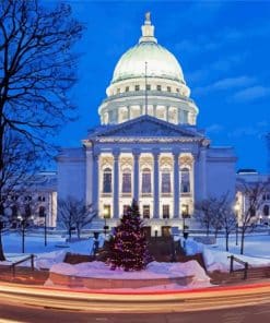 Madison Wisconsin State Capitol Building Paint By Number