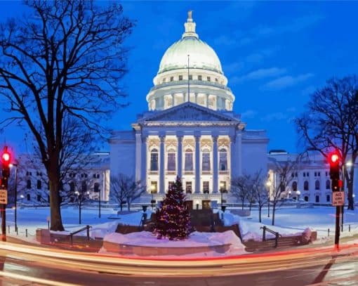 Madison Wisconsin State Capitol Building Paint By Number