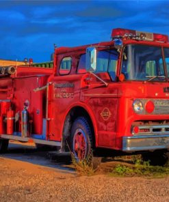 Old Fire Truck Paint By Number