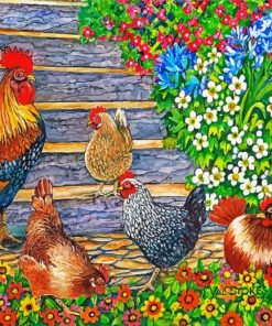 Rooster And Hen Paint By Number