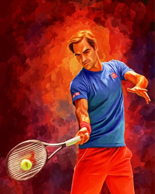 Tennis Player Roger Federer Paint By Number