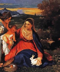 The Madonna Of The Rabbit By Tiziano Paint By Number