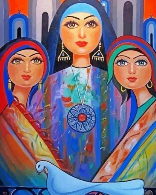 Three Religious Women Paint By Number