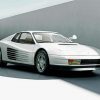 White Ferrari Testarossa Paint By Number