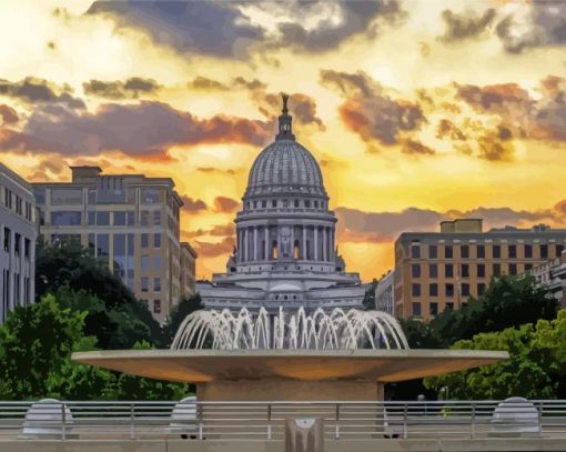 State Capitol Madison Building Paint By Number